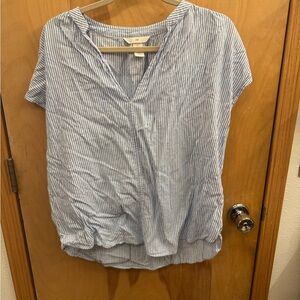 H&M Light Blue Striped Blouse